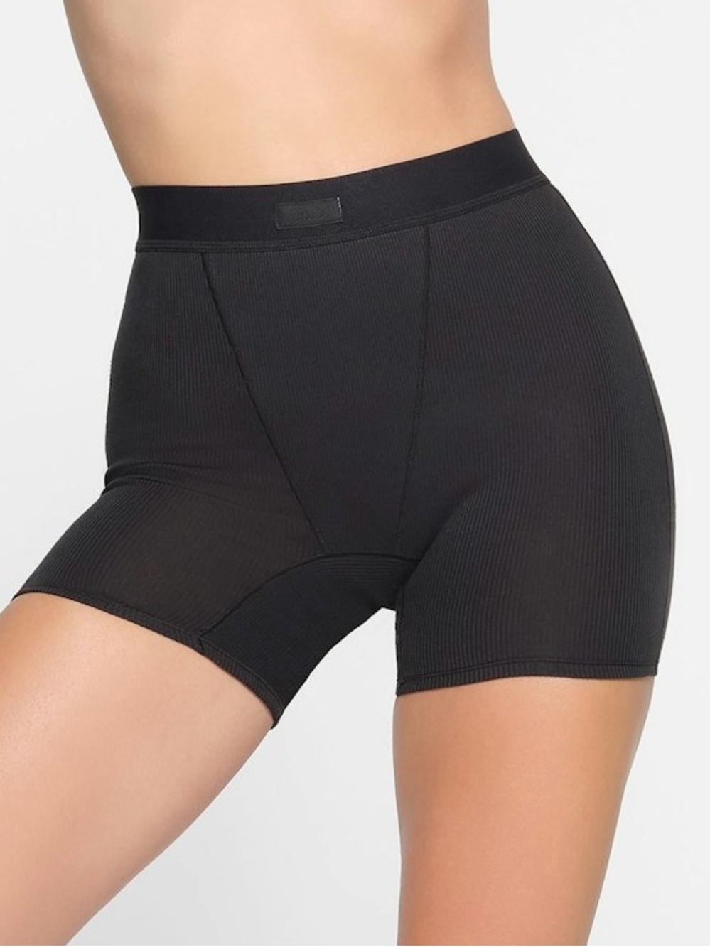 Skims Soot Cotton Rib Boxer XS